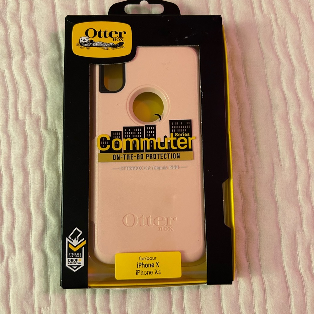 OtterBox commuter on-the-go pink hard shell phone case for iPhone X and XS